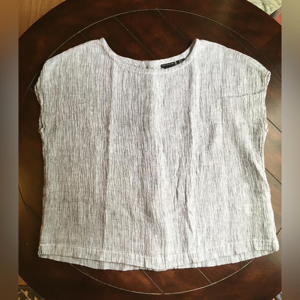Tahari Linen Top - M